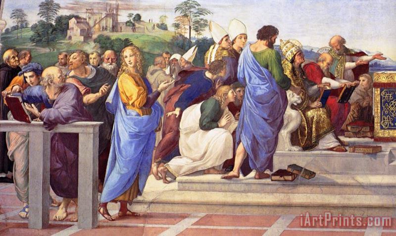 Disputation of The Holy Sacrament (la Disputa) [detail 12] painting - Raphael Disputation of The Holy Sacrament (la Disputa) [detail 12] Art Print